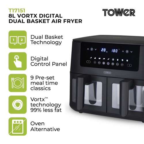 Tower vortx dual basket - tower,